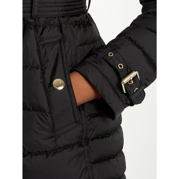 $1150 BURBERRY HARROWDEN BLUE HOODED BELTED QUILTED DOWN PARKA COAT JACKET L - Picture 6 of 12